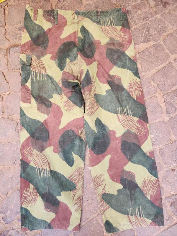 a pr custom tailored (modified & improved) original Belgian "brushstroke" camo combat trousers size