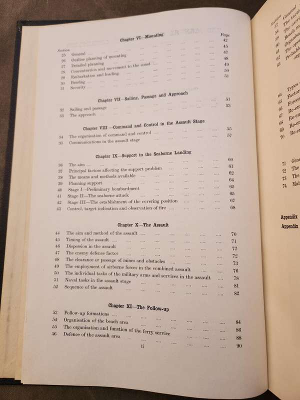 clean 1960 dated nr'ed copy of UK MoD manual titled "the manual of Combined Operations with UDF ink