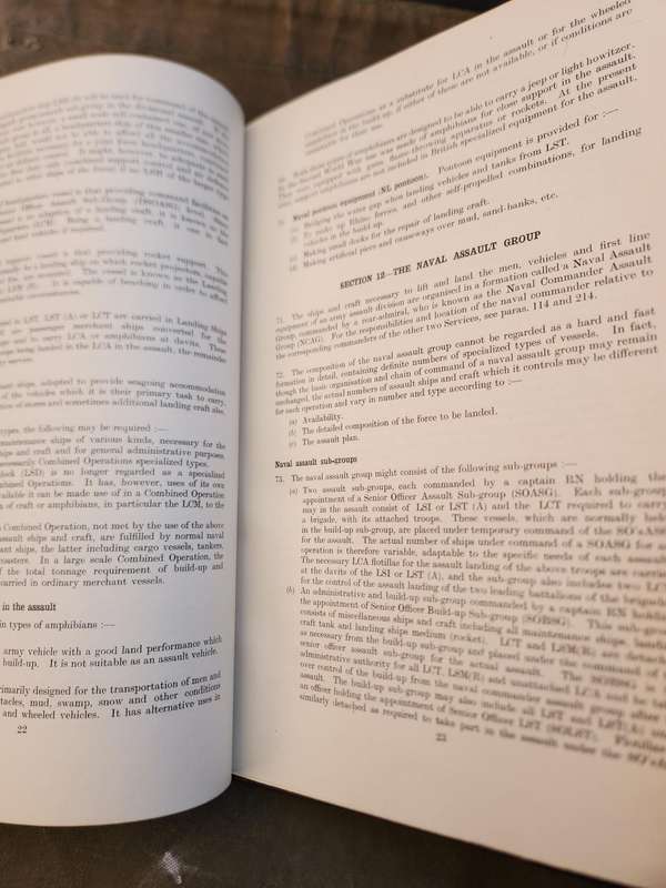 clean 1960 dated nr'ed copy of UK MoD manual titled "the manual of Combined Operations with UDF ink