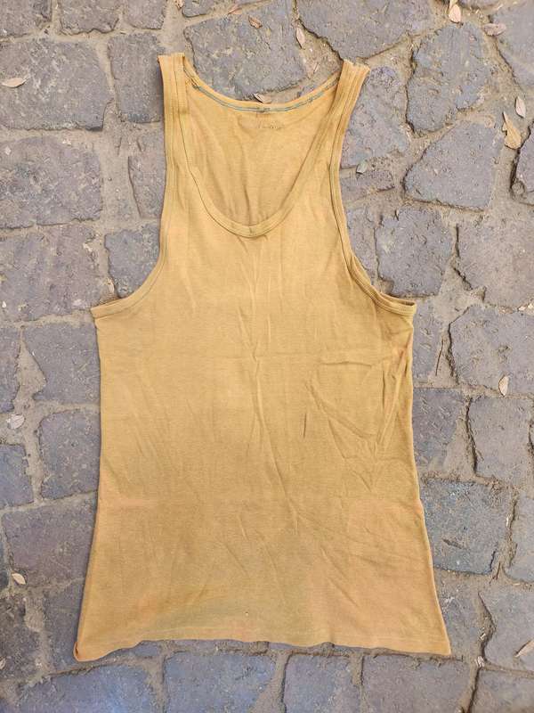 original Rhodesian Army issue PT vest (faded) in clean used med-large size (not stretched) no label