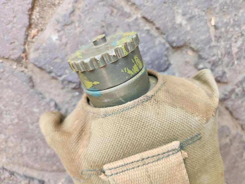 original Rhodesia bushwar era used patt 69 canteen carrier & SADF style patt 61/64 canteen (camo'ed)