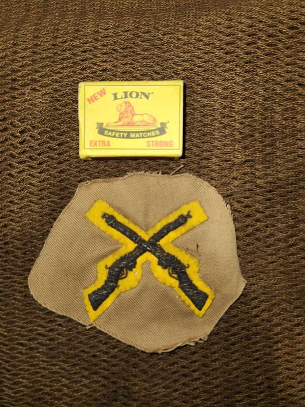 100% original British turn-of-the-century bullion sleeve badge (Light Inf?) for best Company shot