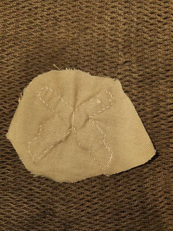 100% original British turn-of-the-century bullion sleeve badge (Light Inf?) for best Company shot
