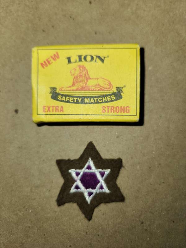 100% original SADF era SWA/Angola bushwar period Jewish Chaplain breast badge on nutria felt backing