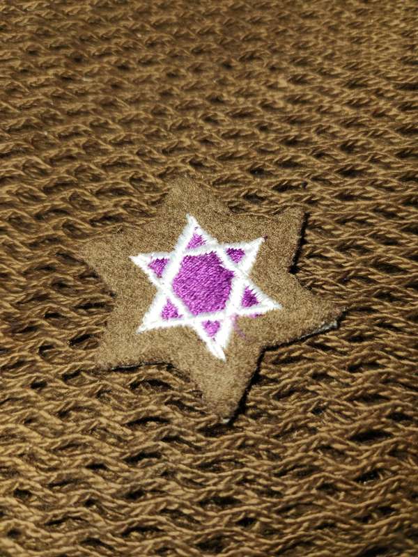 100% original SADF era SWA/Angola bushwar period Jewish Chaplain breast badge on nutria felt backing