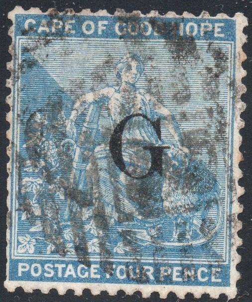 Griqualand West SG7b 4d Blue with o/p type 2 - VFU