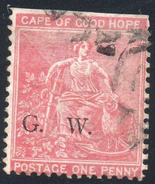 Griqualand West : 1877 SG2 1d CARMINE-RED - GOOD USED CV £110(2017)