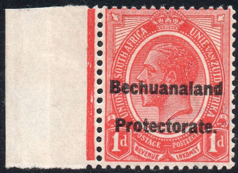 BECHUANALAND 1922 SG F3 1d SCARLET MARGINAL SINLGE - POSTAL FISCAL STAMP - UM