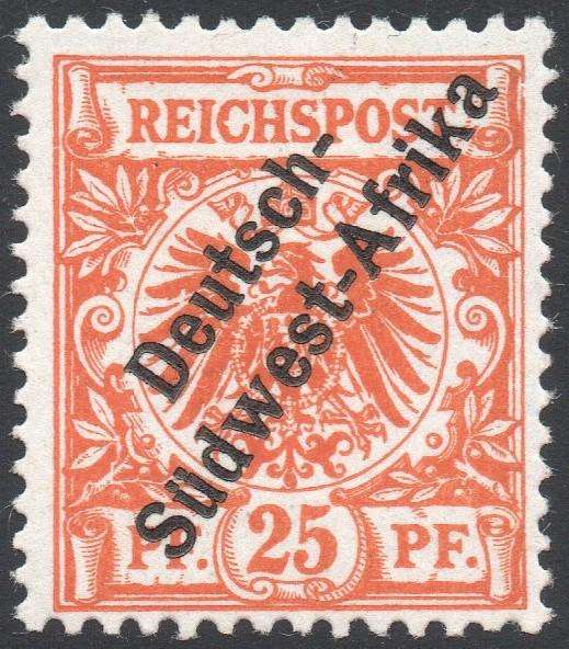 GERMAN SWA 1898 SACC11a 25Pfg DARK ORANGE W/CERTIFICATE - LMM - CV R8000