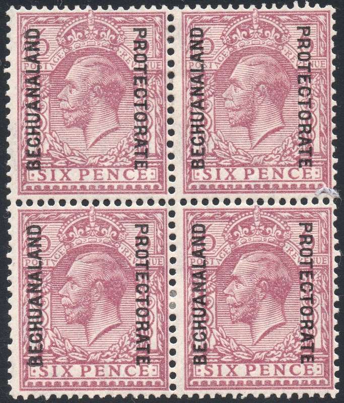 BECHUANALAND  1926 SACC91 6d REDDISH-PURPLE BO4 - MM - CV R6000