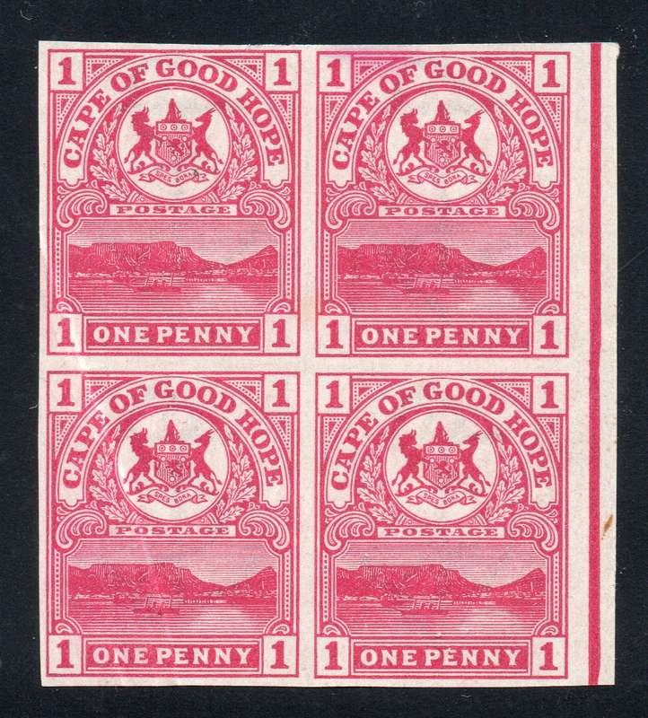Cape of Good Hope 1900 SACC64 1d CARMINE IMERF MARGINAL BO4 - UM - CV R6000+