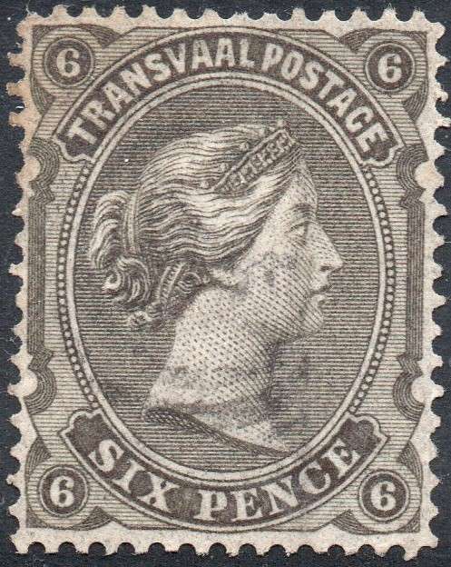 TRANSVAAL 1878 SACC163 6d OLIVE-BLACK - VFU  CV R250