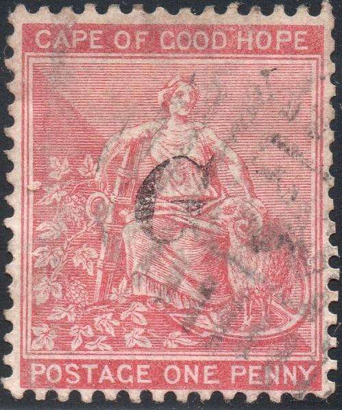 Griqualand West 1878 SG11h  - 1d CARMINE-RED, OVERPRINT TYPE 13 - VFU - CV £130(2017)