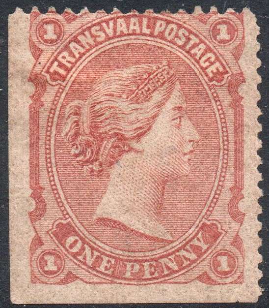 TRANSVAAL 1878 SACC160 1d PALE BROWN-RED MM CV R450