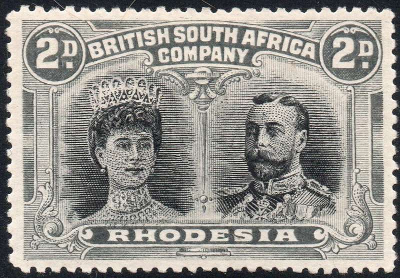 RHODESIA (B.S.A.C.) SACC130 2d BLACK and GREYISH-BLACK - MM - CV R2000