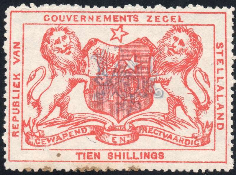 STELLALAND 1884 10/- ORANGE-RED WITH ''JPM'' MONOGRAM - MNG - SEE SCANS