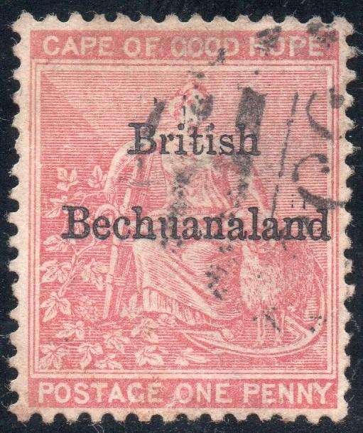 British Bechuanaland 1885 SACC5 1d CARMINE (WM ANCHOR) VFU CV R200