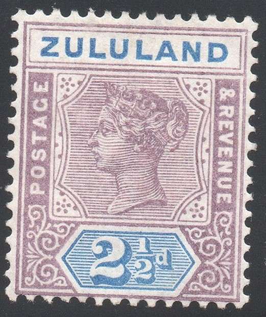 Zululand 1894-6 SACC16  2½d MAUVE and ULTRAMARINE  MM CV R300