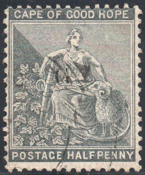 Griqualand West 4th PRINTING SG24 ½d Grey-Black with OVERPRINT TYPE 17 VFU CV £11+(2017)