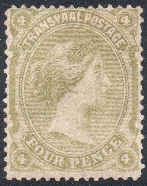 TRANSVAAL 1878 SACC162 4d SAGE-GREEN MM CV R1000