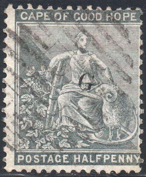 Griqualand West 4th PRINTING SG24 ½d Grey-Black with OVERPRINT TYPE 17 VFU  CV £11+(2017)