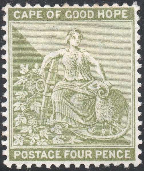 CAPE OF GOOD HOPE 1890 SACC60 4d SAGE GREEN - MM - CV R250