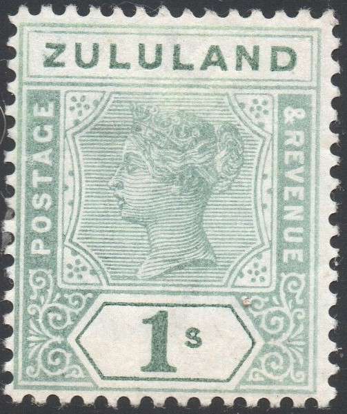 ZULULAND 1896 SACC19 1/- GREEN - VLMM