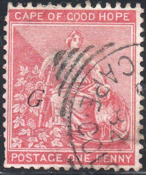Griqualand West 3rd PRINTING SG17 1d Carmine-red - VFU with o/p type 16