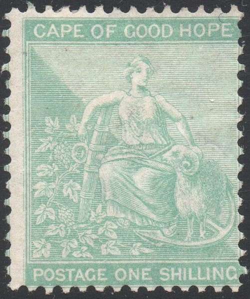 CAPE OF GOOD HOPE 1864 SACC21a 1/- GREEN - MM - CV R5500
