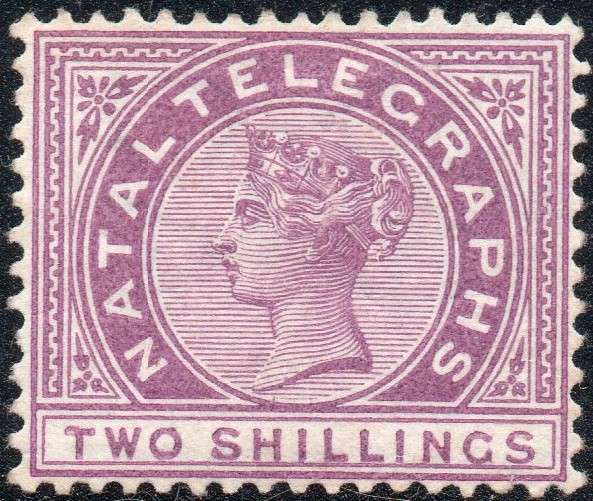 NATAL 1881 SG T5 2/- PURPLE TELEGRAPH STAMP MM