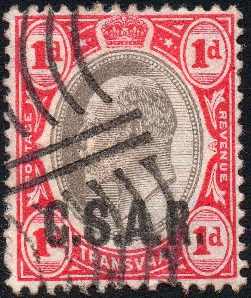TRANSVAAL (C.S.A.R.) SG RO4 1d GREY-BLACK & CARMINE - VFU