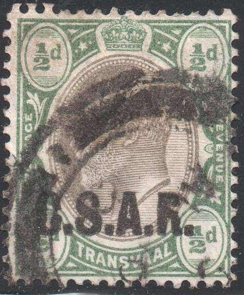 TRANSVAAL (C.S.A.R.) SG RO3 ½d GREY-BLACK & BLUISH GREEN - FINE USED