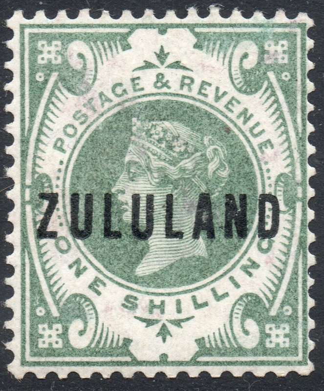 Zululand - SACC10 1/- GREEN - SUPERB VLMM - CV R3500