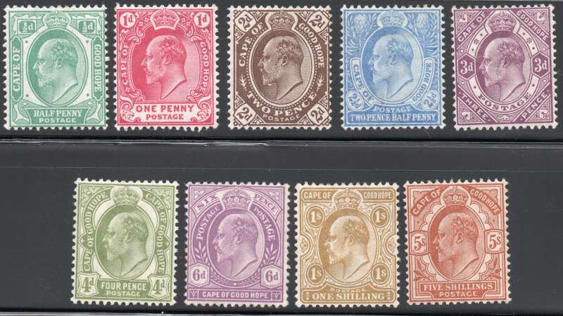 CAPE OF GOOD HOPE 1902 SACC65-73 - FULL SET OF NINE  - MM - CV R6080