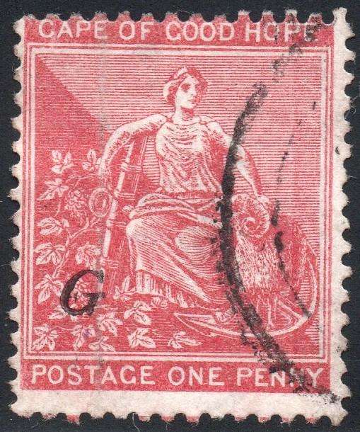 Griqualand West 3rd PRINTING SG17 1d Carmine-red - VFU with o/p type 16 CV £20+(2017)