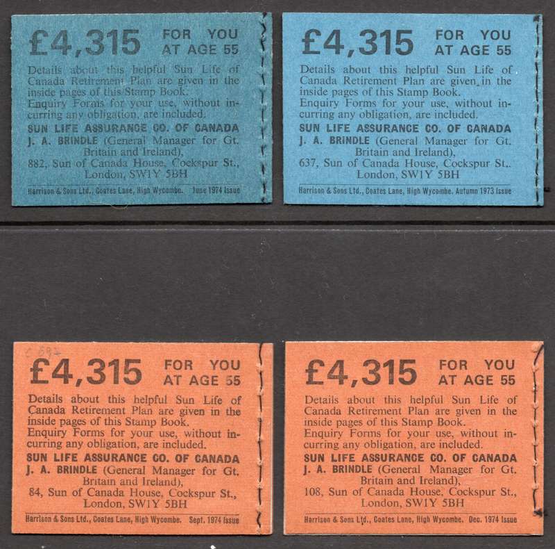 GREAT BRITAIN 1973-4 : BRITISH COIN SERIES BOOKLETS X 4 - SEE SCANS