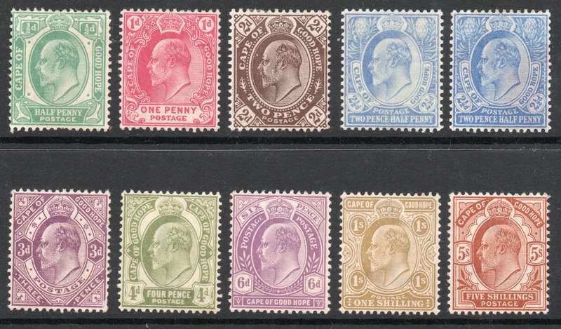 CAPE OF GOOD HOPE 1902 SACC65-73 - FULL SET OF NINE + XTRA 2½d shade  - MM - CV R6180