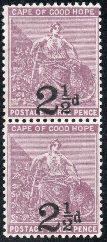 CAPE OF GOOD HOPE 1891 SACC50 2½d PALE MAGENTA PAIR - UM - CV R900