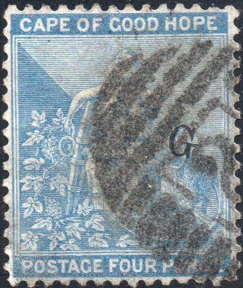 Griqualand West 4th PRINTING SG26a 4d Deep Blue with type 17 - VFU