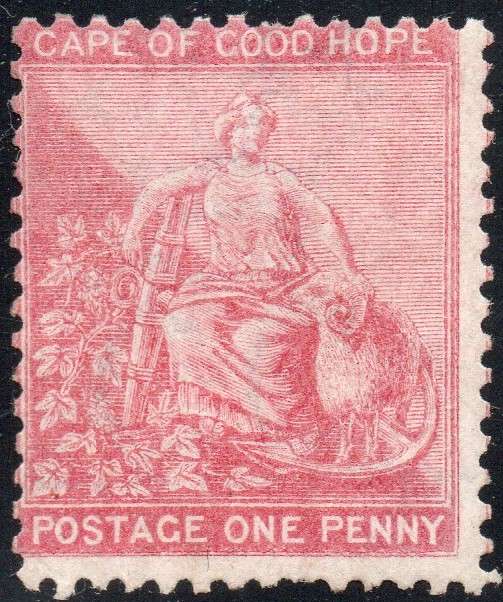 Cape of Good Hope 1864-77 SACC18a 1d Rose-Red MM CV R3000
