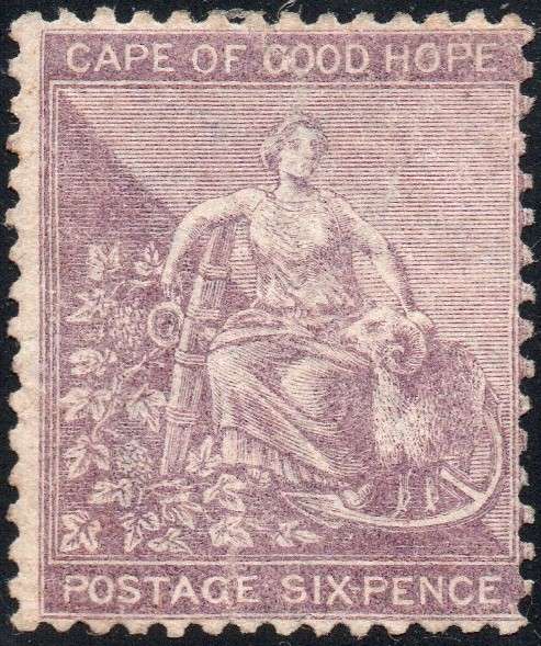 CAPE OF GOOD HOPE 1864-77 SACC20a 6d DEEP LILAC MM CV R11000