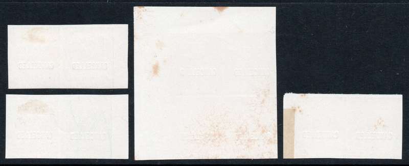 CAPE OF GOOD HOPE c1872 MARGINAL RECTANGULAR IMPERF PAIRS/BO4 OVERPRINTED ''CANCELLED'' - SEE SCANS