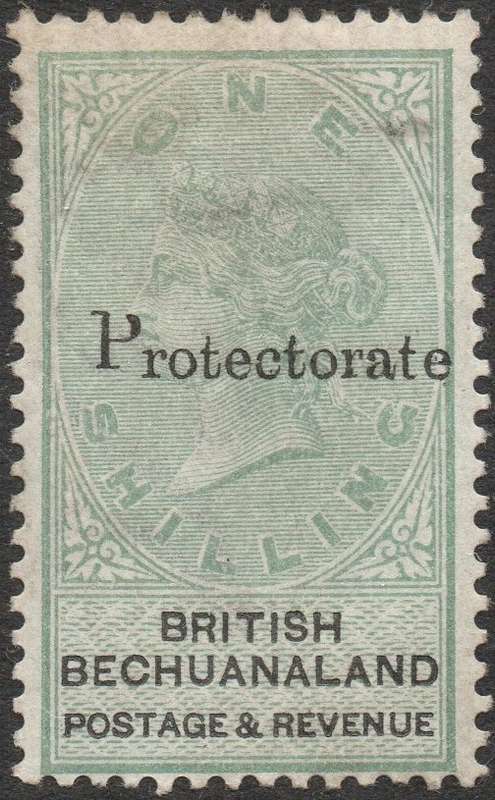 BECH PROTECTORATE 1888 SACC44 1/- GRREN & BLACK MM CV R4000