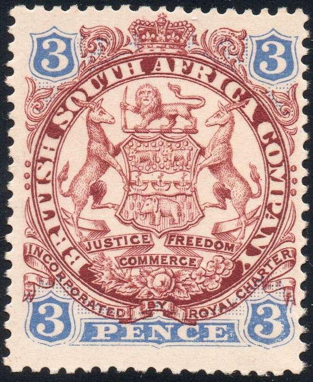 B.S.A.C/Rhodesia SACC31 3d Chocolate & Ultramarine -  LMM CV R250