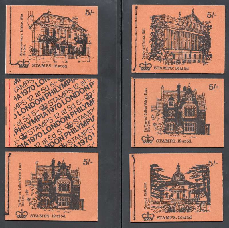 GREAT BRITAIN 1969-70 - ENGLISH HOME SERIES BOOKLETS - COMPLETE SET(13) HP26-HP38 - SEE ALL SCANS