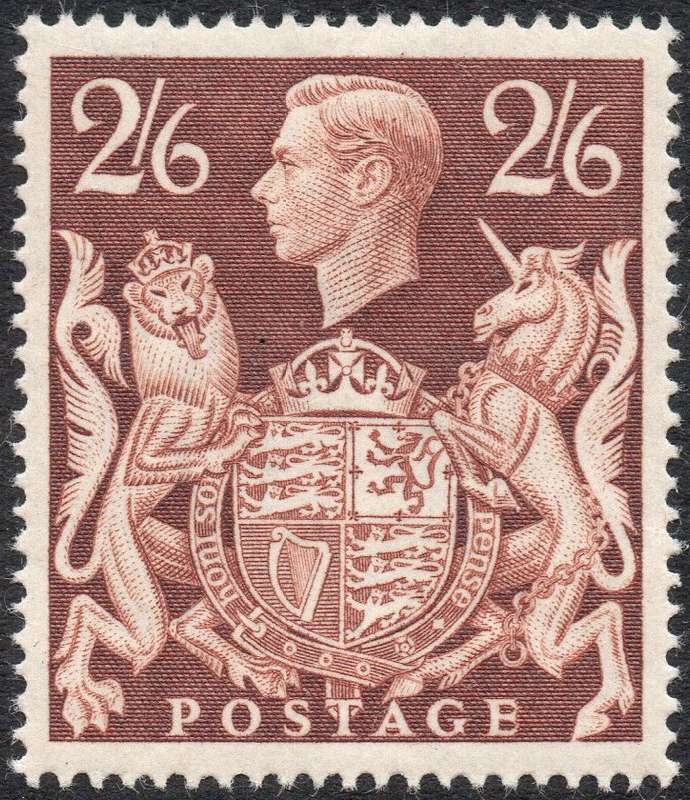 GREAT BRITAIN 1939 SG476 2s6d BROWN VLMM CV £95(2017)