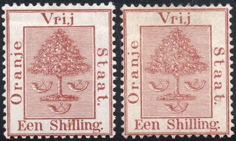 OFS 1897 SACC48 1/- BROWN - TWO SHADES  - MM