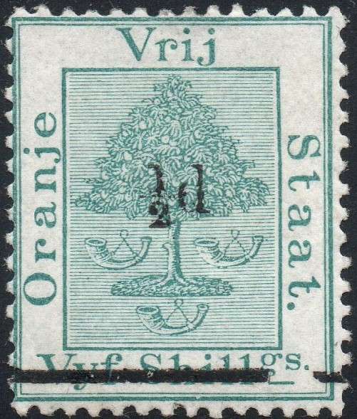 OFS - 1881 SACC20 ½d ON 5/- GREEN - MM