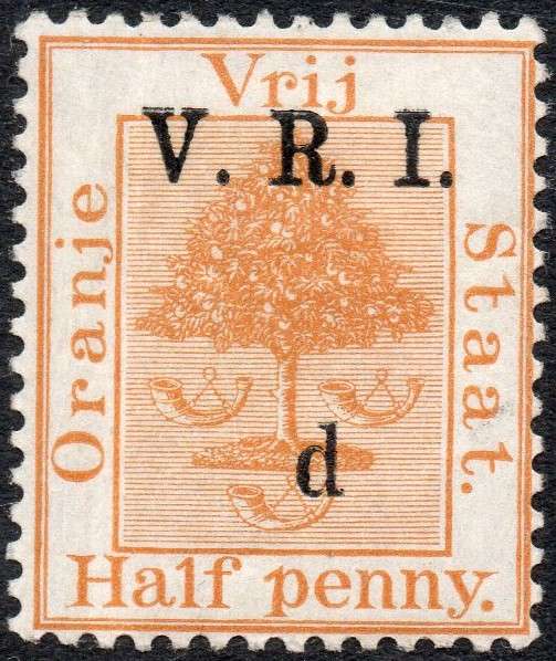 OFS 1900 SG101f ½d on ½d ORANGE - VALUE OMITTED - MM - SCARCE