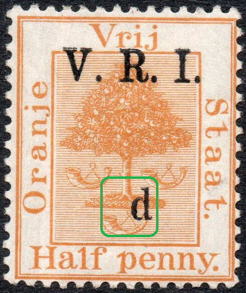 OFS 1900 SG101f ½d on ½d ORANGE - VALUE OMITTED - MM - SCARCE